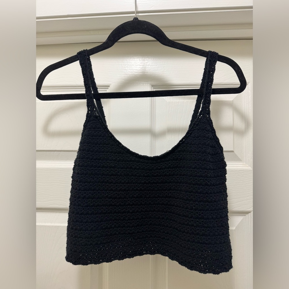 Aerie Black Knit Crop Top